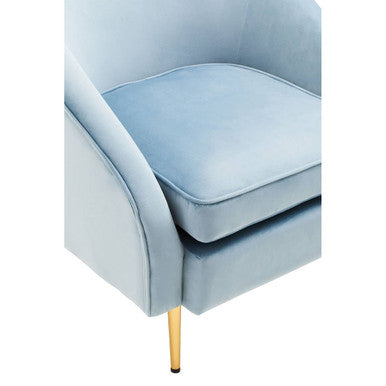 Yasmeen Aqua Blue Velvet Armchair