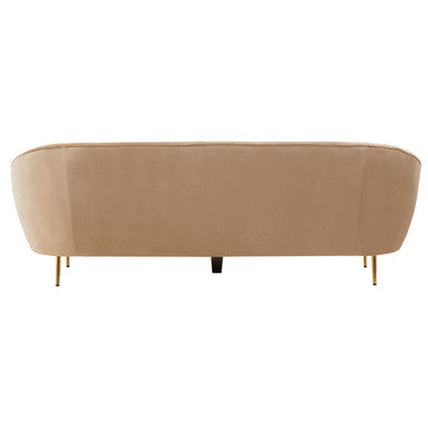3 Seater Mink Velvet Sofa, Yasmeen - Image 4