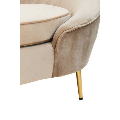 3 Seater Mink Velvet Sofa, Yasmeen - Image 7