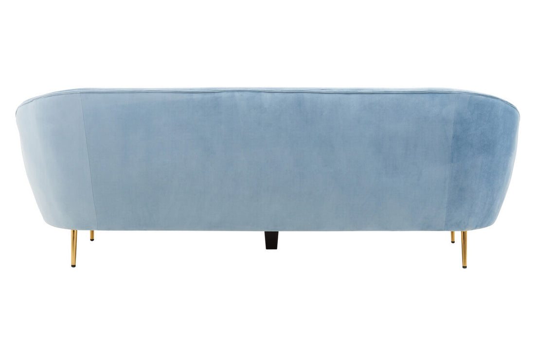 3 Seater Aqua Blue Velvet Sofa, Yasmeen - Image 5