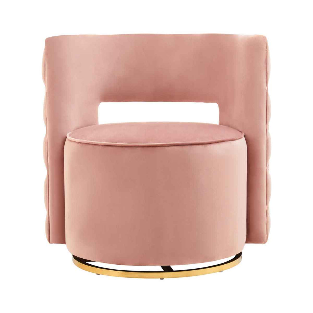 Yasmeen Pink Velvet Swivel Chair