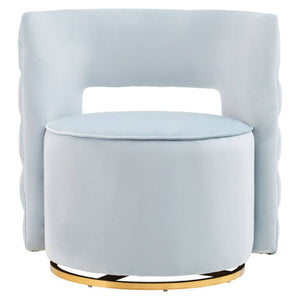 Yasmeen Blue Velvet Swivel Chair