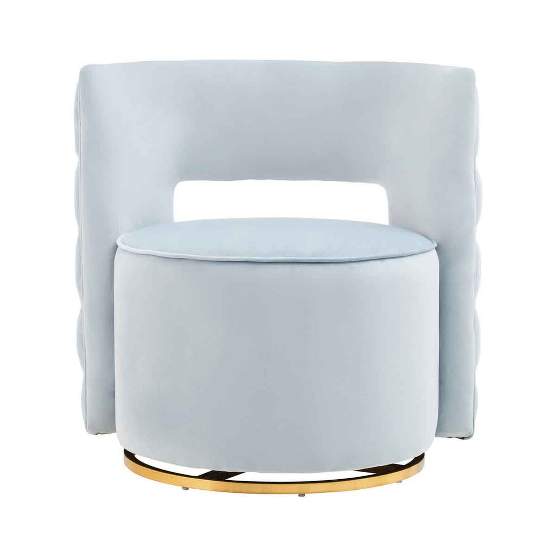Yasmeen Blue Velvet Swivel Chair
