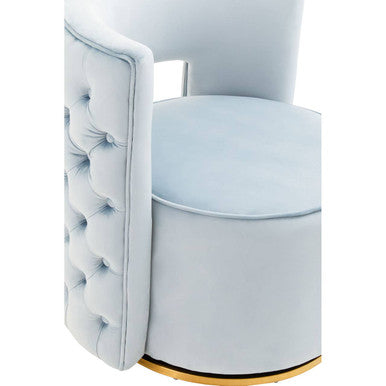 Yasmeen Blue Velvet Swivel Chair - Image 6