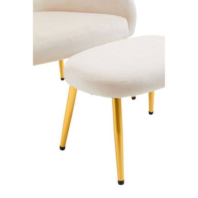 Yasmeen Beige Chair And Footstool
