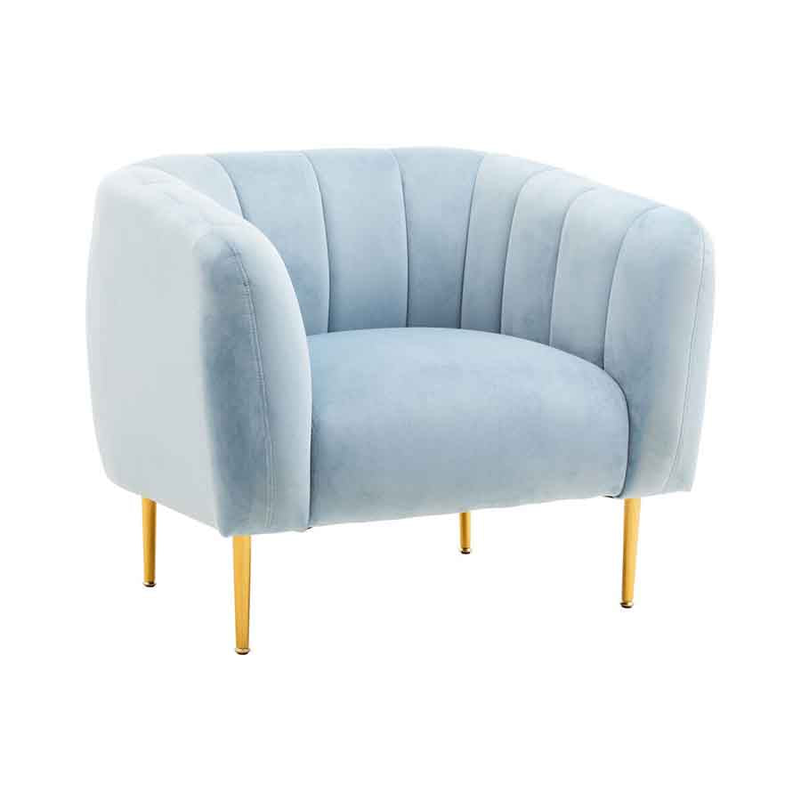 Yasmeen Blue Velvet Armchair