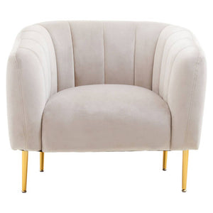 Yasmeen Silver Grey Velvet Armchair
