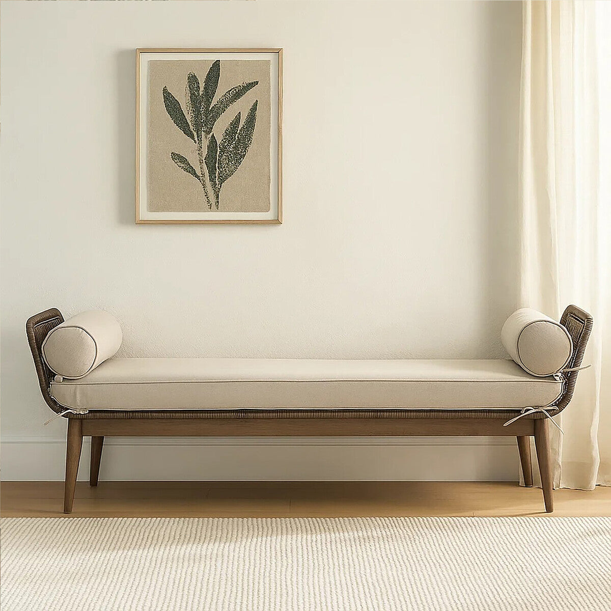 Opus Rope Woven Longue Bench with Cushions