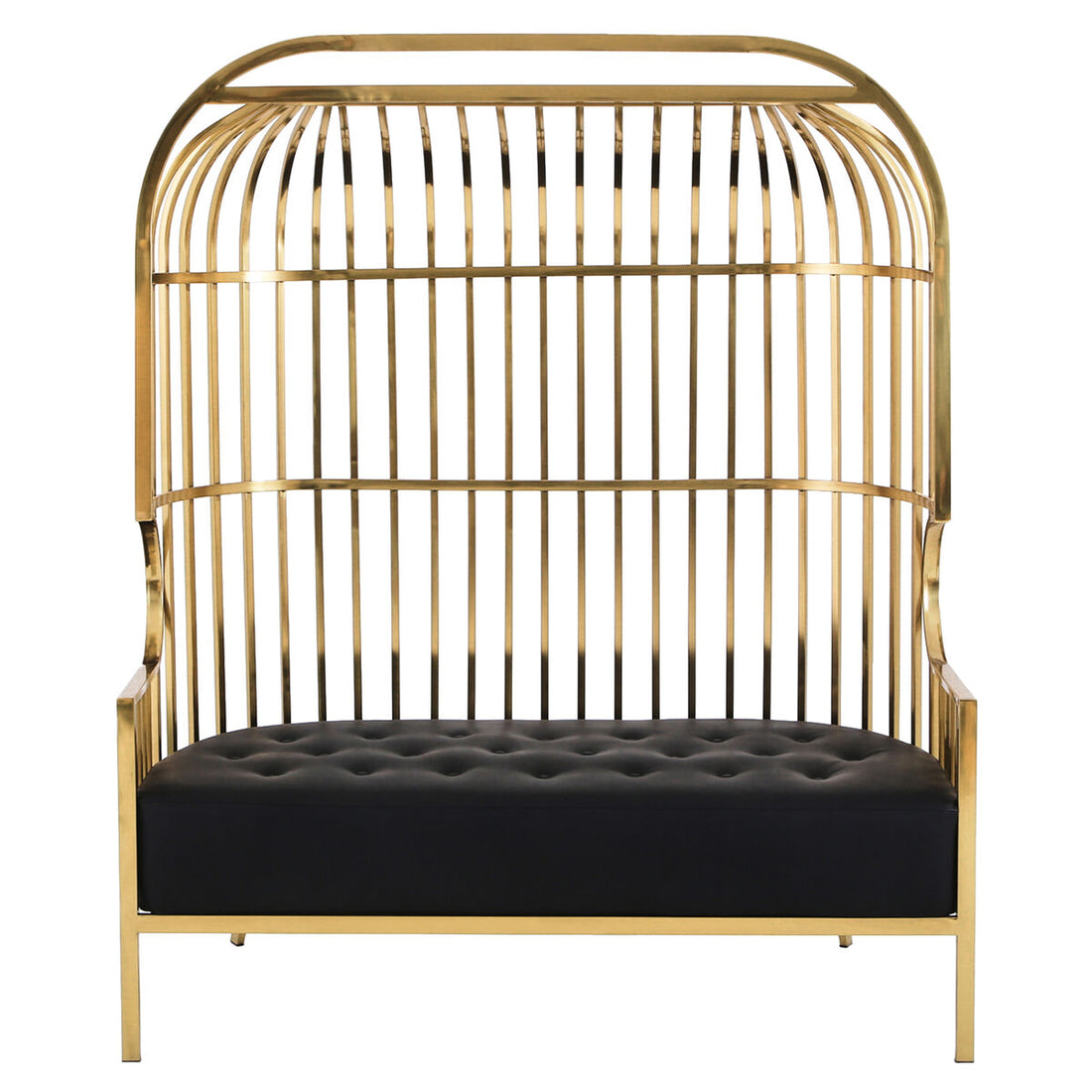 2 Seater Gold Dome Cage Sofa, Eliza