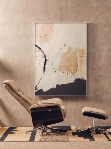 Warrington Mink Leather Effect Recliner And Footstool