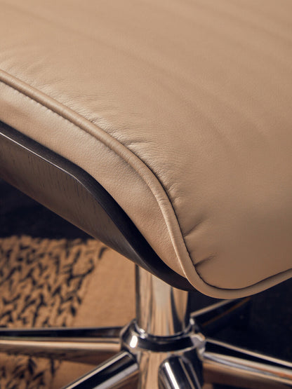 Warrington Mink Leather Effect Recliner And Footstool