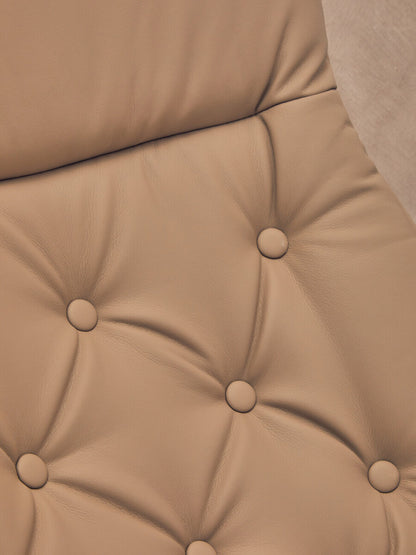 Warrington Mink Leather Effect Recliner And Footstool