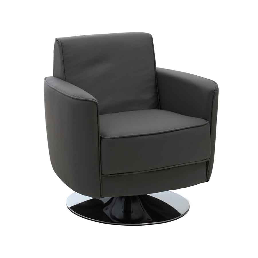 Wester Grey Leather Effect Chair