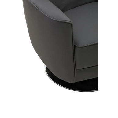 Wester Grey Leather Effect Chair - Image 8