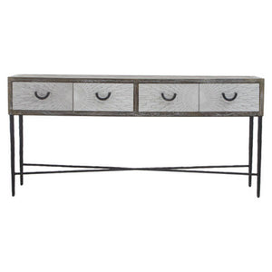 Milan Four Drawer Elm Wood Console Table