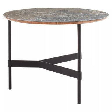 Black Metal Base Coffee Table with Grey Slate Top, Doha