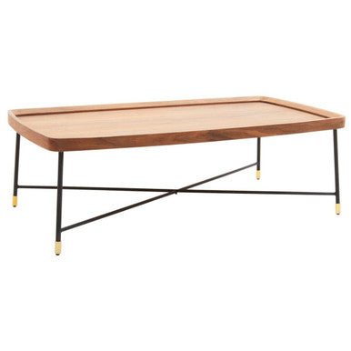 Doha Coffee Table With Cross Metal Legs