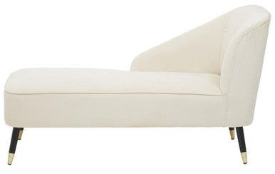 Yvette Cream Velvet Chaise Longue