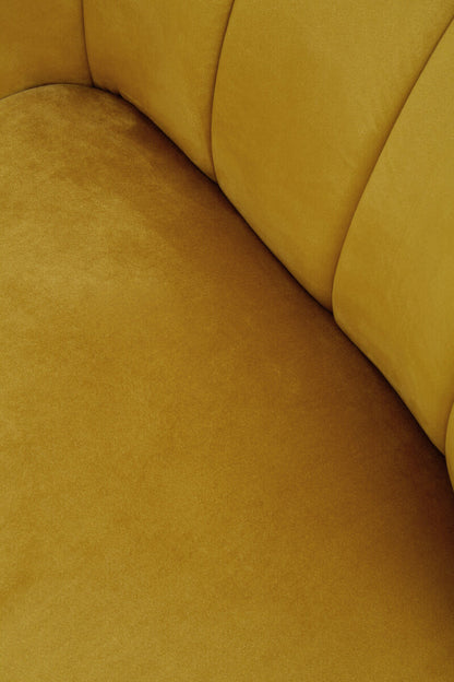 Yvette Mustard Velvet Chaise Lounge