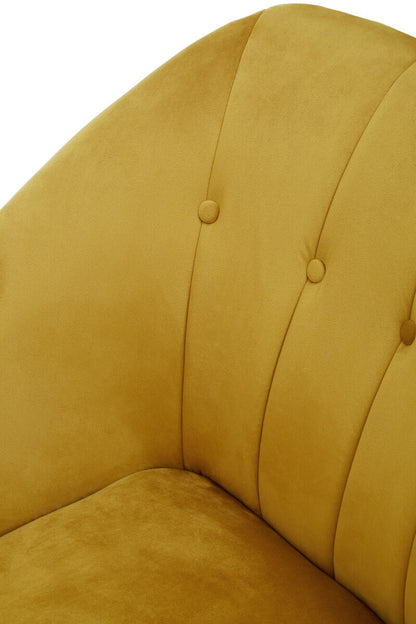 Yvette Mustard Velvet Chaise Lounge