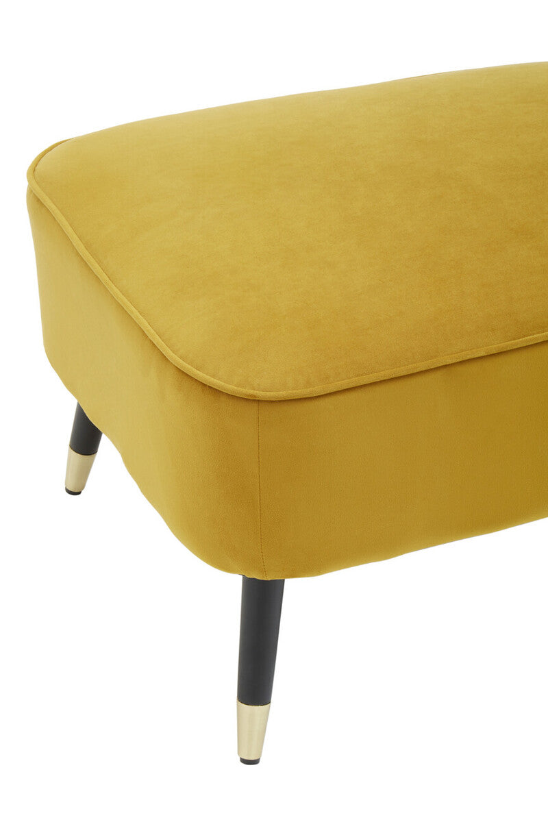 Yvette Mustard Velvet Chaise Lounge