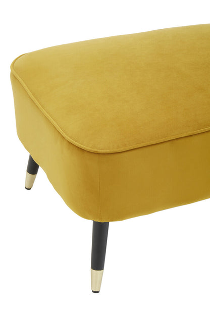 Yvette Mustard Velvet Chaise Lounge