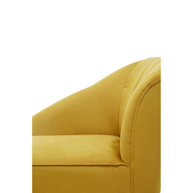 Yvette Mustard Velvet Chaise Lounge