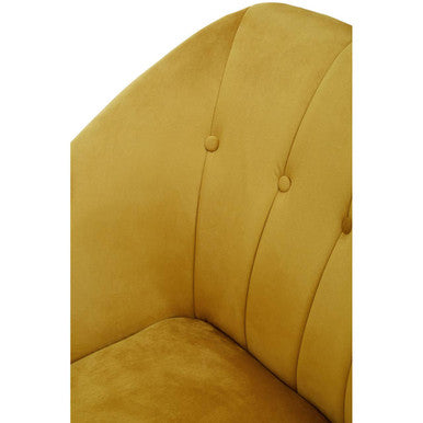 Yvette Mustard Velvet Chaise Lounge