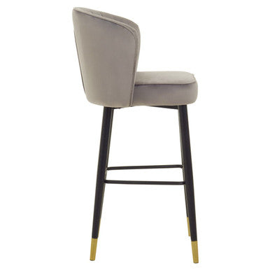 Vieste Grey Velvet Bar Chair