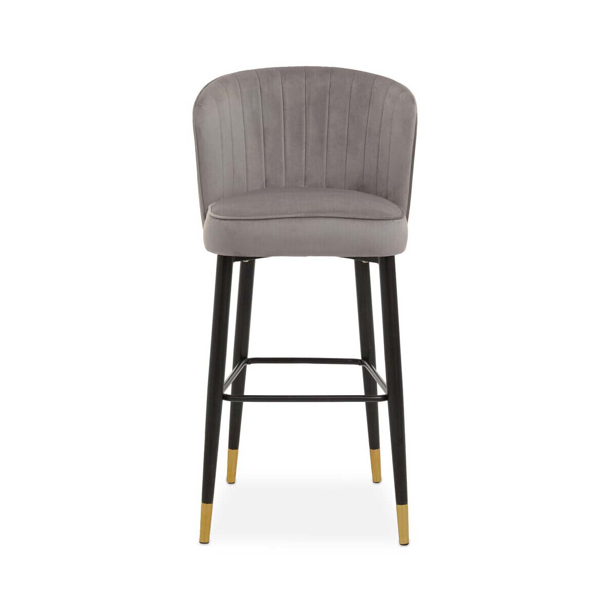 Vieste Grey Velvet Bar Chair