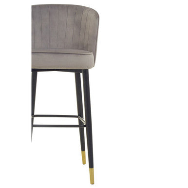 Vieste Grey Velvet Bar Chair