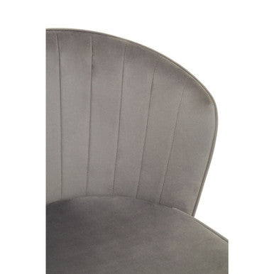 Vieste Grey Velvet Bar Chair