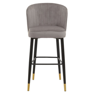 Vieste Grey Velvet Bar Chair