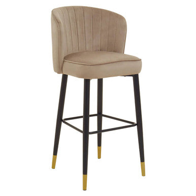 Vieste Mink Velvet Bar Chair
