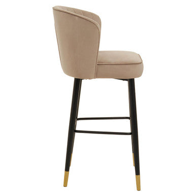 Vieste Mink Velvet Bar Chair