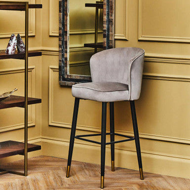 Vieste Mink Velvet Bar Chair