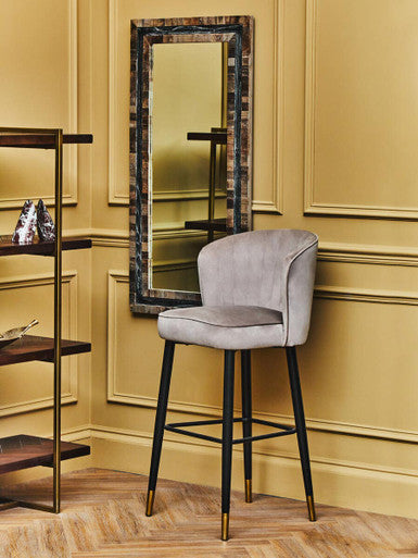 Vieste Mink Velvet Bar Chair