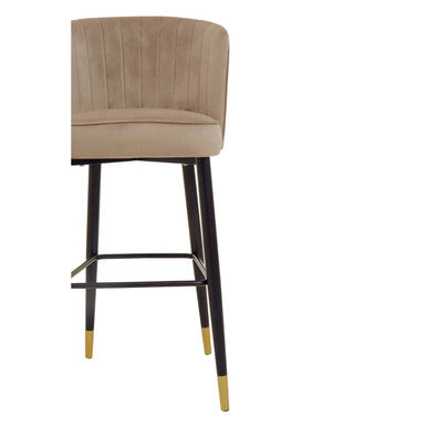 Vieste Mink Velvet Bar Chair