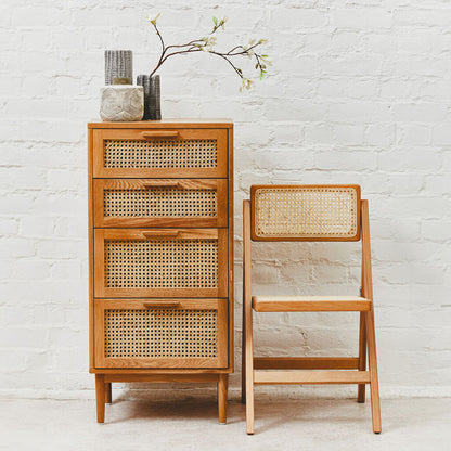 Cebu Natural Rattan and Beechwood Folding Chair