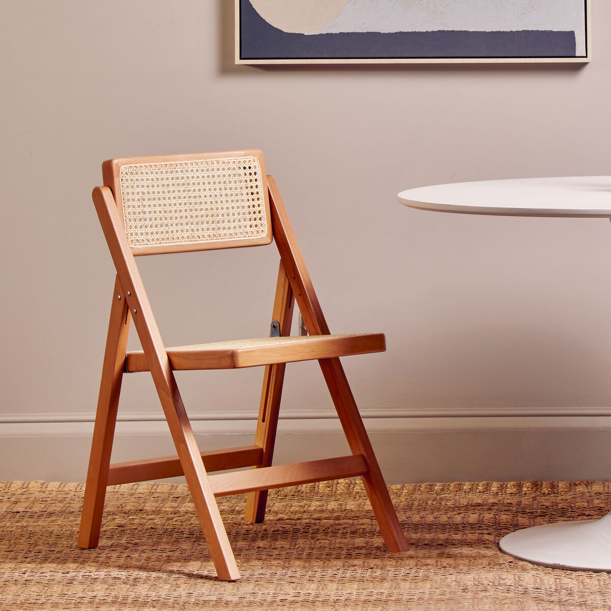 Shop Cebu Natural Rattan and Beechwood Folding Chair from Orsina