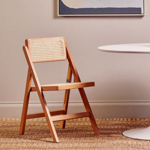 Cebu Natural Beech Wood and Rattan Folding Chair