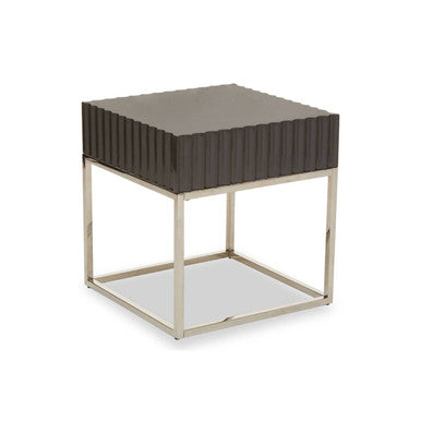 Genoa Grey Hi Gloss Finish Square End Table
