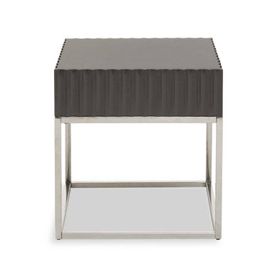 Genoa Grey Hi Gloss Finish Square End Table
