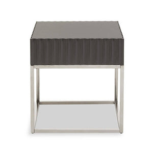 Genoa Grey Gloss Finish Square Side Table
