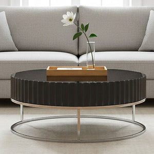 Genoa Grey Gloss Finish Round Coffee Table