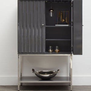 Genoa Grey Gloss Finish 2 Door Cabinet