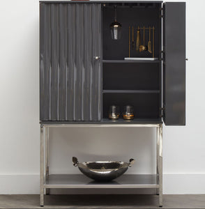 Genoa Grey Gloss Finish Cabinet