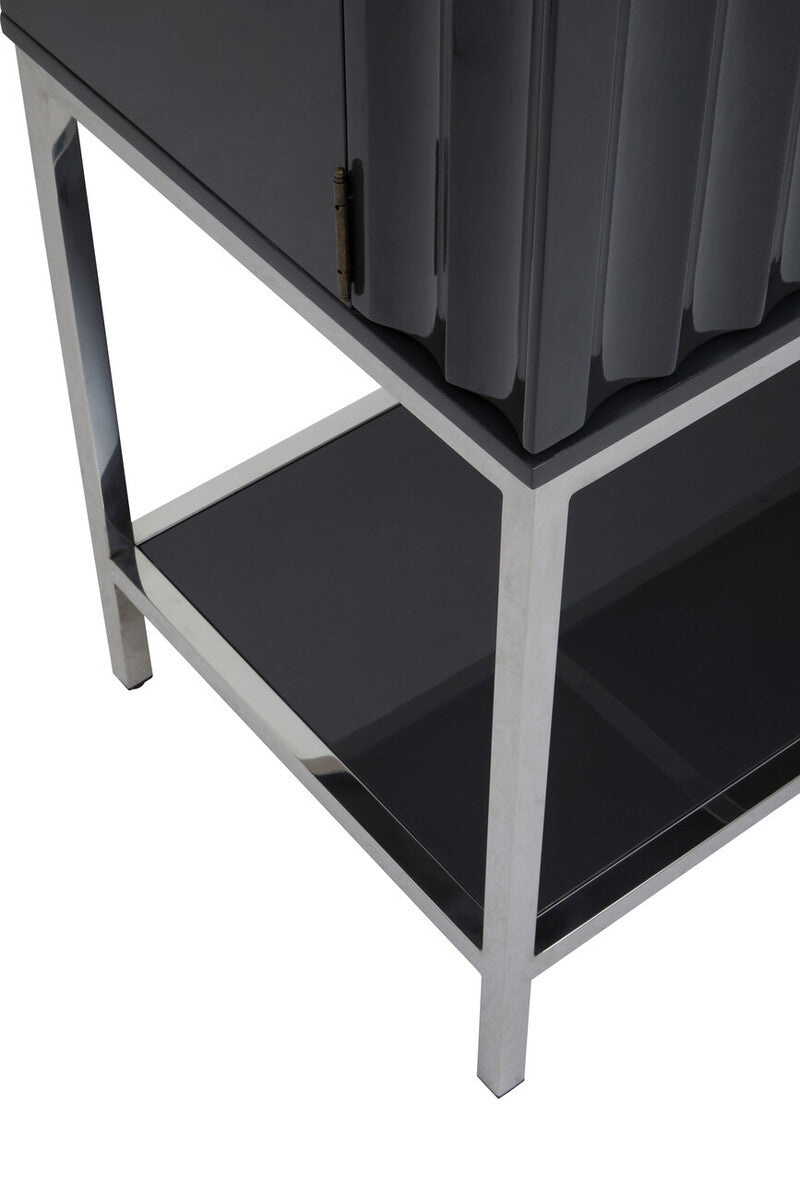 Genoa Grey Gloss Finish Cabinet