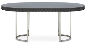 Genoa Grey Gloss Finish Oval Dining Table