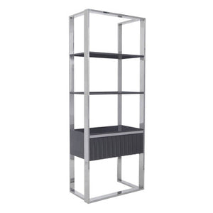 Genoa Hi Gloss Grey Shelf Unit